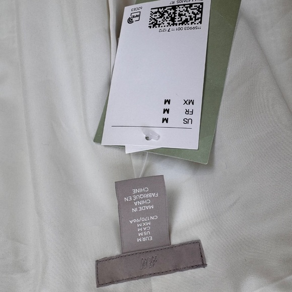 H&M Womens Fringe-trimmed bouclé jacket Cream Size Medium M - Picture 4 of 5